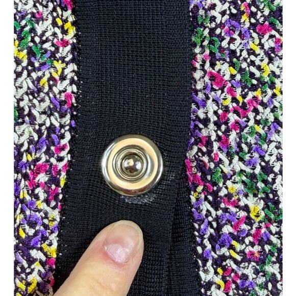 Exclusively Misook Women’s L Multicolor Long Sleeve Button Front Sweater Luxury - Picture 6 of 8